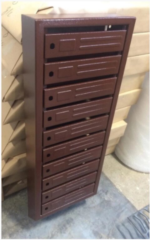 Многоквартирные почтовые ящики 6 секционные, цвет коричневый - гарантия