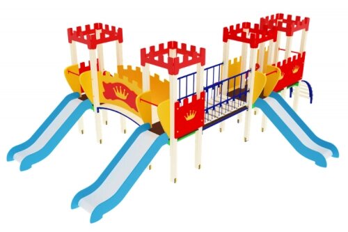 Детский игровой комплекс Королевство с 3-мя горками, Н=900 мм - скидка