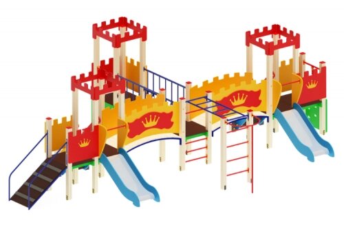 Детская игровая площадка Королевство с 2-мя горками, Н=750 мм - характеристики