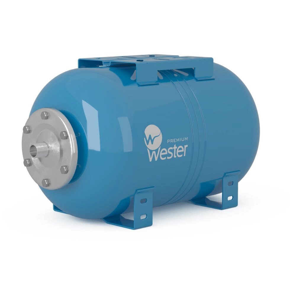 Горизонтальный мембранный бак для воды Вестер/Wester Premium WAO150 (150 л, 10 bar) нерж. контрфланец - характеристики