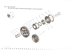 Ведомая полумуфта 525-16-110 соединительной муфты и стакан передний РР-300