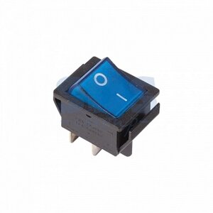 REXANT Выключатель клавишный 250V 16А (4с) ON-OFF синий с подсветкой (10/500)