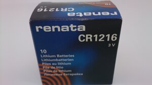 1216 Батарейка Renata CR 1216, "таблетка" 3v, Литиевая