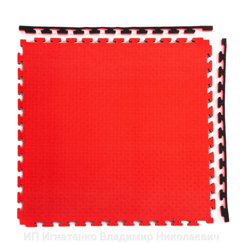 Будо-мат, 100 x 100 см, 20 мм, цвет чёрно-красный от компании ИП Игнатенко Владимир Николаевич - фото 1