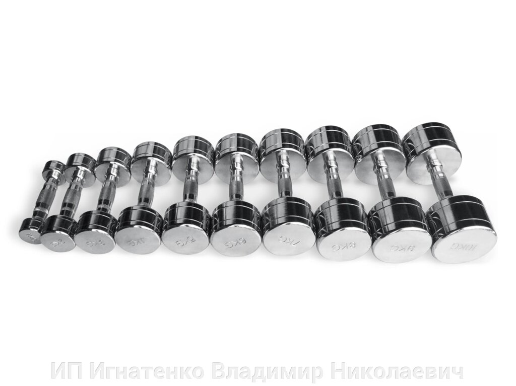 Гантельный ряд 1-10 кг (10 пар) с шагом 1 кг от компании ИП Игнатенко Владимир Николаевич - фото 1