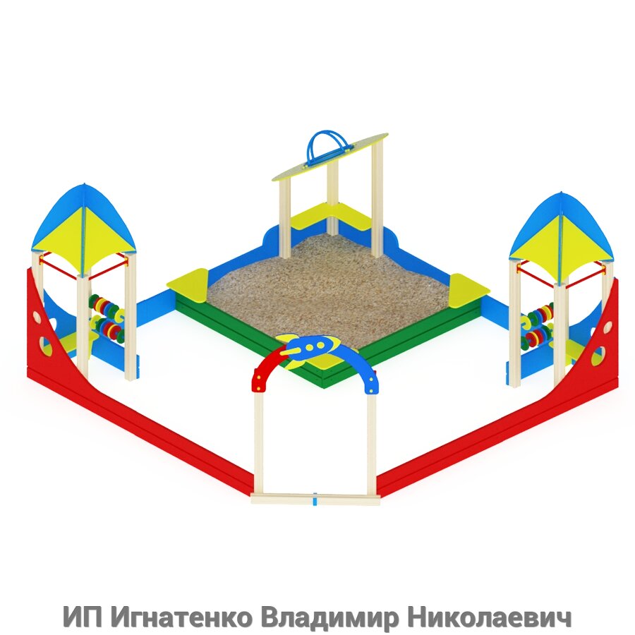 Игровое уличное оборудование Песочный дворик Космопорт ИО 544 от компании ИП Игнатенко Владимир Николаевич - фото 1