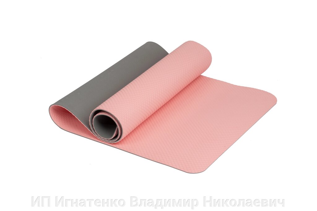 Коврик для йоги 6 мм TPE розовый от компании ИП Игнатенко Владимир Николаевич - фото 1