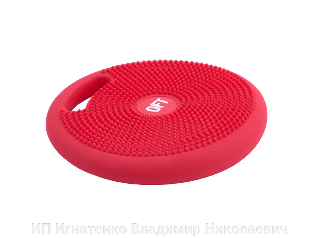 Массажно-балансировочная подушка с ручкой красная от компании ИП Игнатенко Владимир Николаевич - фото 1