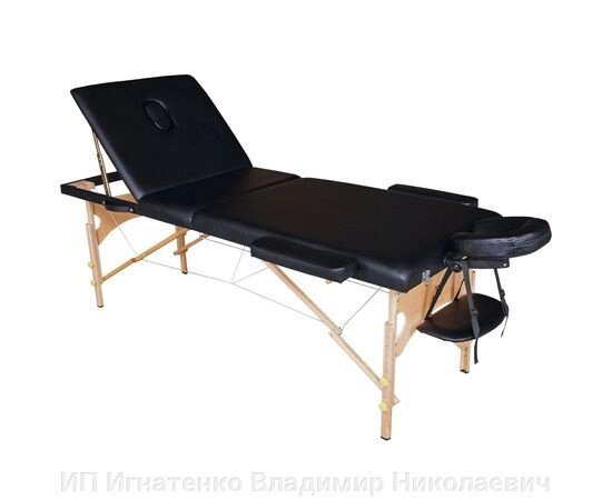 Массажный стол DFC NIRVANA, Relax Pro,  дерев. ножки, цвет черный (Black) от компании ИП Игнатенко Владимир Николаевич - фото 1