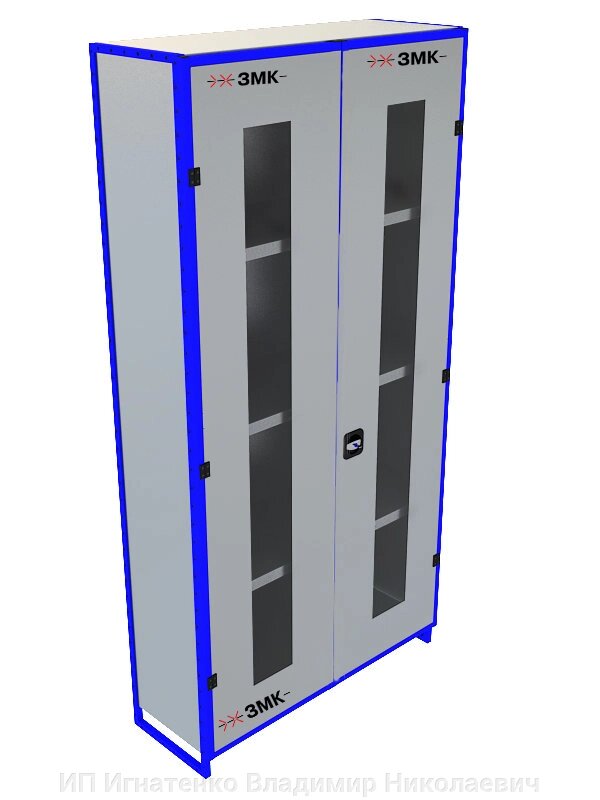 Модульный шкаф ЗМК 2000х980х540 мм 5 полок дверцы со стеклами от компании ИП Игнатенко Владимир Николаевич - фото 1
