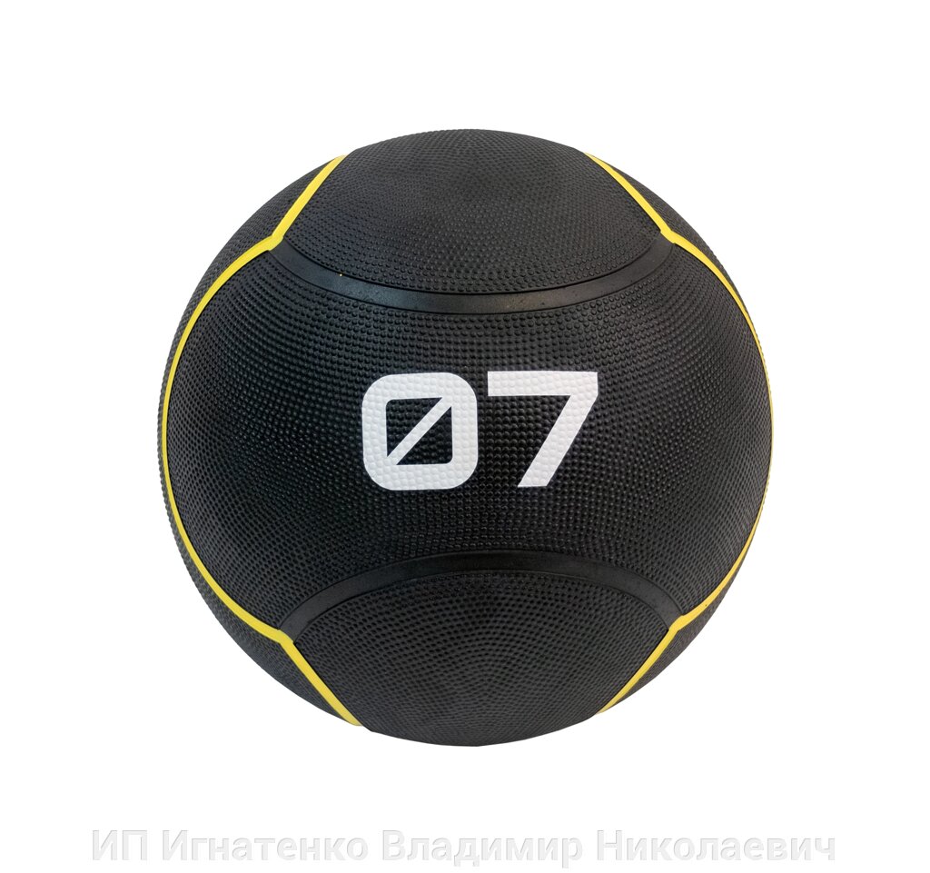 Мяч тренировочный черный 7 кг от компании ИП Игнатенко Владимир Николаевич - фото 1