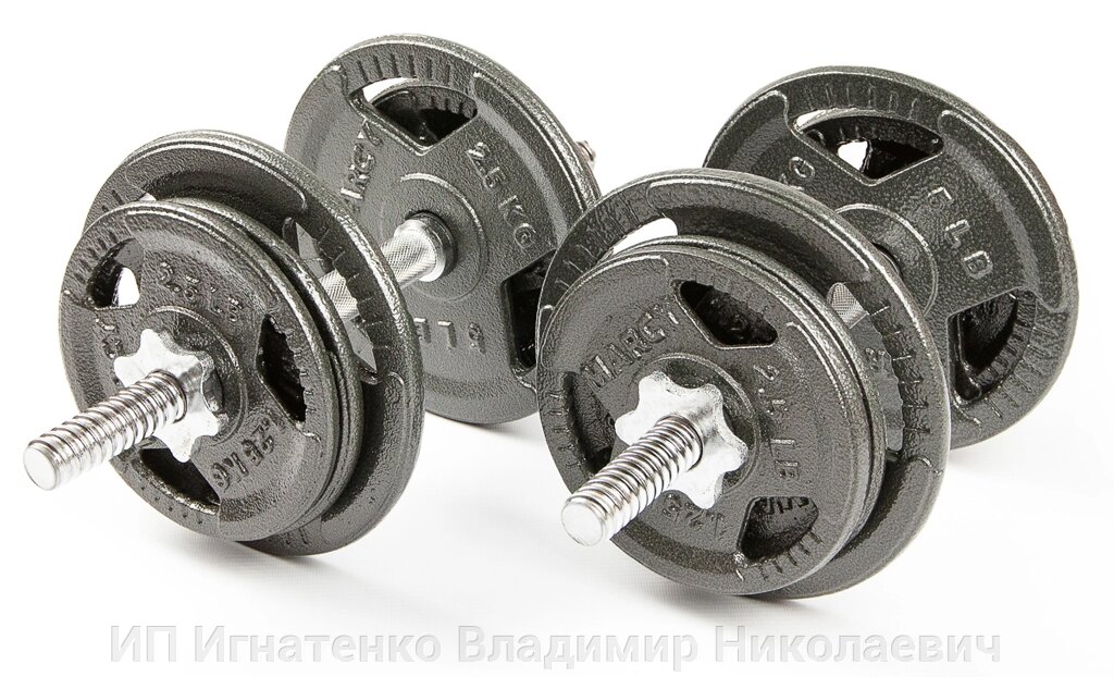 Набор гантелей металлических Хаммертон Atlas Sport 2x11,5 кг от компании ИП Игнатенко Владимир Николаевич - фото 1