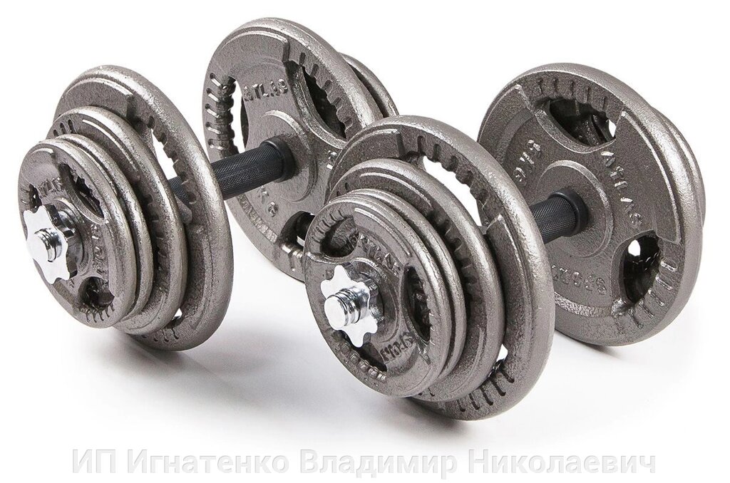 Набор гантелей металлических Хаммертон Atlas Sport 2x21,5 кг от компании ИП Игнатенко Владимир Николаевич - фото 1