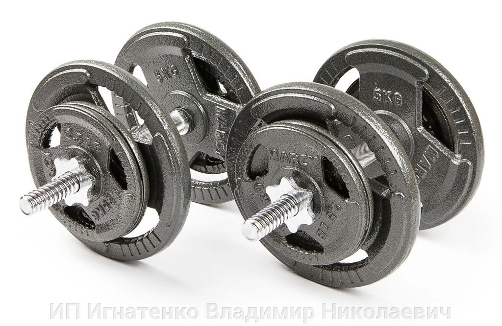 Набор гантелей с железной ручкой HAMMERTONE 2х16,5 кг от компании ИП Игнатенко Владимир Николаевич - фото 1