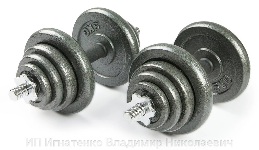 Набор металлических гантелей 2x20 кг Atlas Sport от компании ИП Игнатенко Владимир Николаевич - фото 1