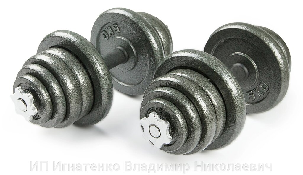 Набор металлических гантелей 2x25 кг Atlas Sport от компании ИП Игнатенко Владимир Николаевич - фото 1