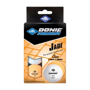 Мячики для н/тенниса DONIC JADE 40+ 6 штук, белый + оранжевый
