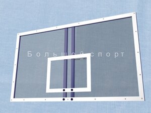 Щит баскетбольный игровой цельный из оргстекла 10 мм. AVIX, 1800х1050 мм. на металлической раме без клыков