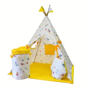 Комбо-набор детский вигвам и мешок для игрушек Kampfer (желтый)