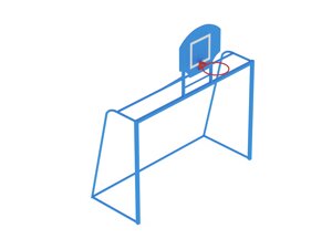 Ворота мини-футбольные с баскетбольным щитом и кольцом СО 603