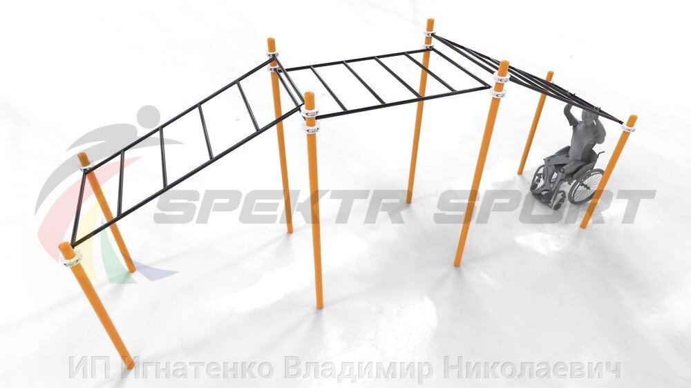 Рукоход трехуровневый для колясочников GTO-D12_76mm 89 108 от компании ИП Игнатенко Владимир Николаевич - фото 1