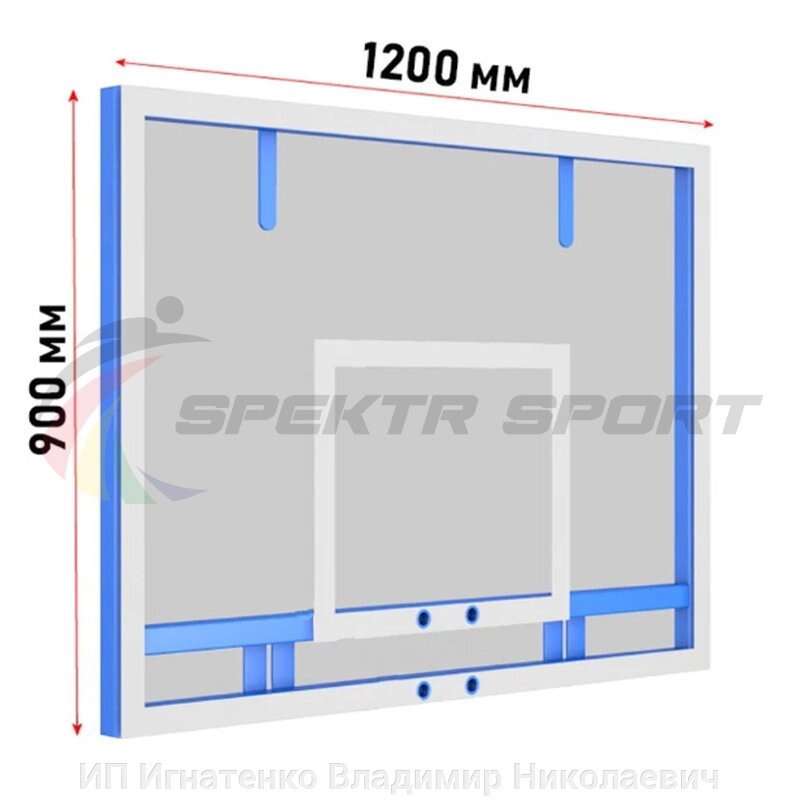 Щит баскетбольный 120х90 см. оргстекло 10 мм на металлической раме от компании ИП Игнатенко Владимир Николаевич - фото 1