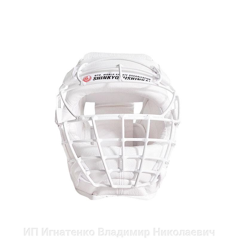 Шлем для Кумитэ со съемной маской (кожзаменитель) размер М, белый от компании ИП Игнатенко Владимир Николаевич - фото 1