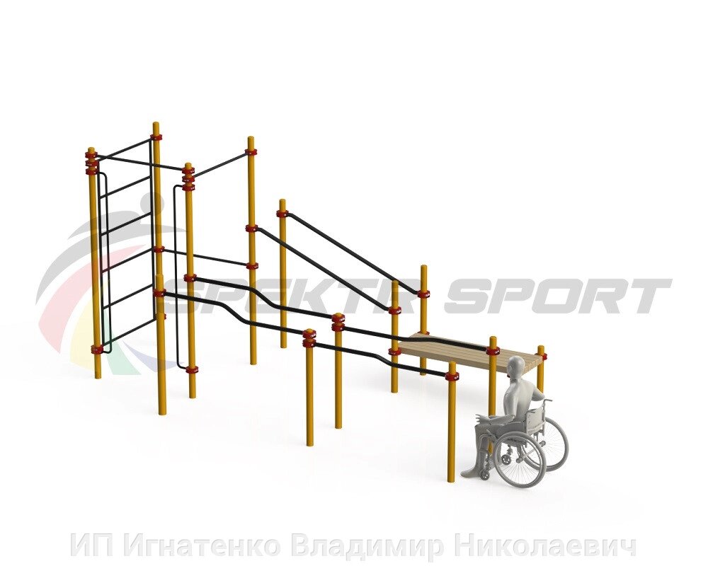 Спортивный комплекс для инвалидов-колясочников GTO-D16_76mm от компании ИП Игнатенко Владимир Николаевич - фото 1