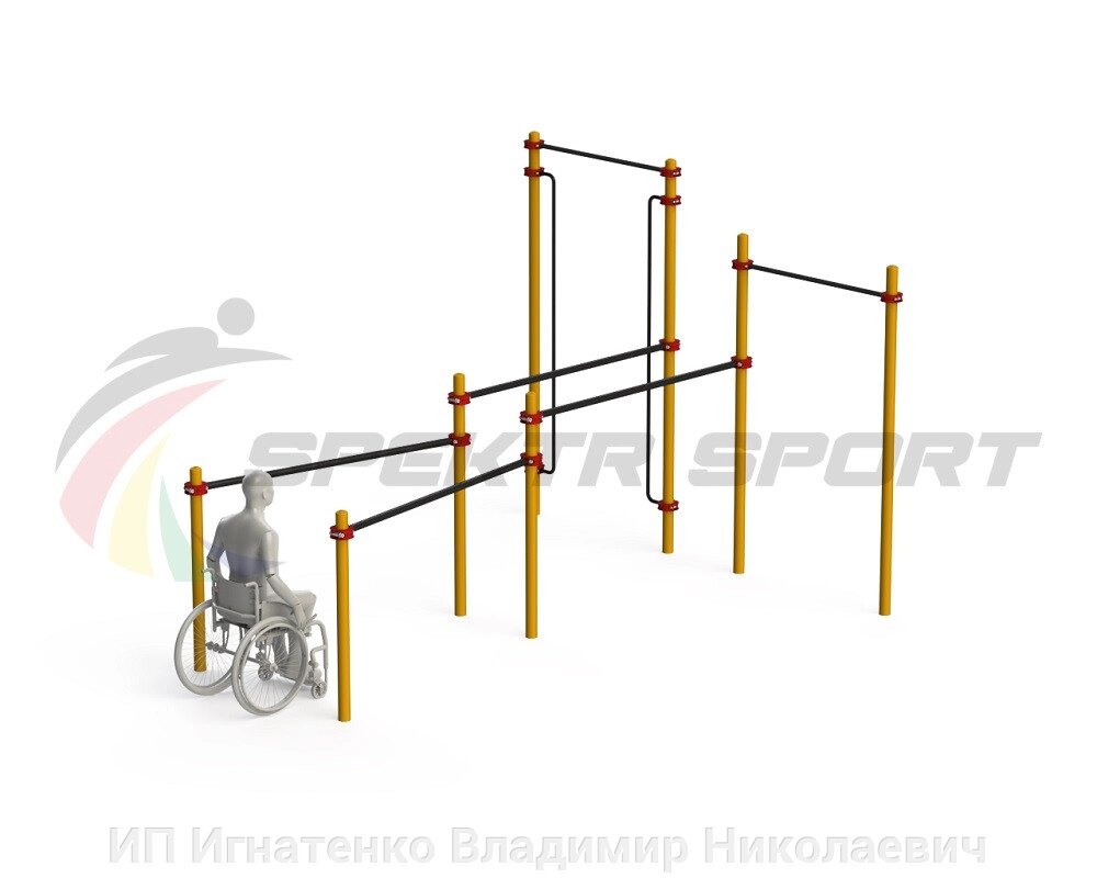 Спортивный комплекс для инвалидов-колясочников GTO-D19_76mm от компании ИП Игнатенко Владимир Николаевич - фото 1