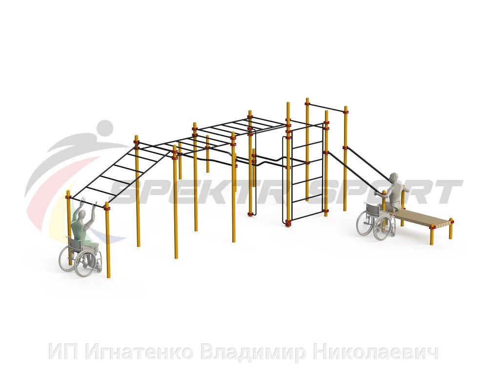 Спортивный комплекс для инвалидов-колясочников GTO-D21_76mm от компании ИП Игнатенко Владимир Николаевич - фото 1