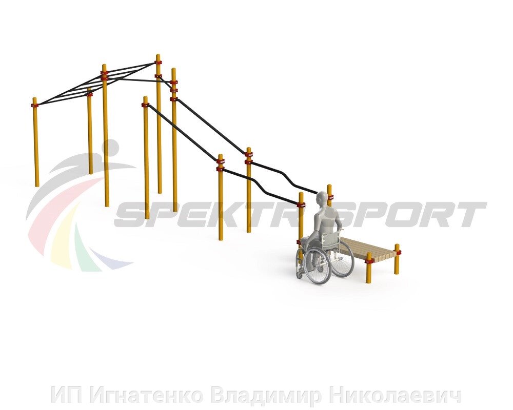 Спортивный комплекс для инвалидов-колясочников GTO-D22_76mm от компании ИП Игнатенко Владимир Николаевич - фото 1