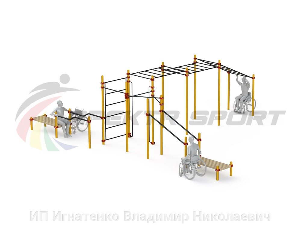 Спортивный комплекс для инвалидов-колясочников GTO-D23_76mm от компании ИП Игнатенко Владимир Николаевич - фото 1
