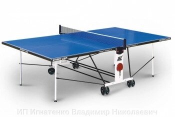 Теннисный стол Compact Outdoor LX синий - любительский всепогодный стол для использования на открытых от компании ИП Игнатенко Владимир Николаевич - фото 1