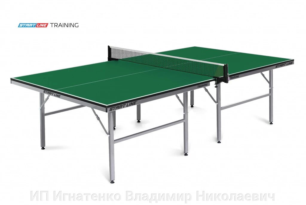 Теннисный стол Training green - стол для настольного тенниса. Подходит для игры в помещении, в спортивных от компании ИП Игнатенко Владимир Николаевич - фото 1