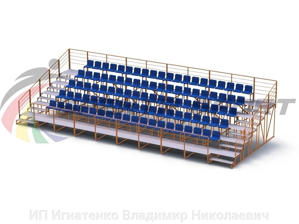 Трибуна для зрителей пятирядная на 100 мест от компании ИП Игнатенко Владимир Николаевич - фото 1