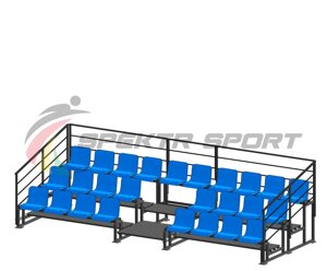 Трибуна модульная без крыши с ограждениями на 26 мест