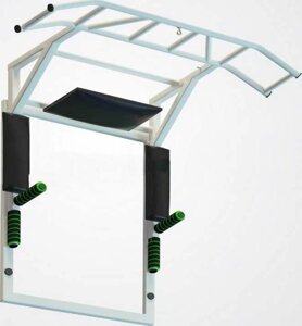 Турник-брусья-пресс на раме Прометей цельносварной с доп. хватами цв. белый Серый Черный