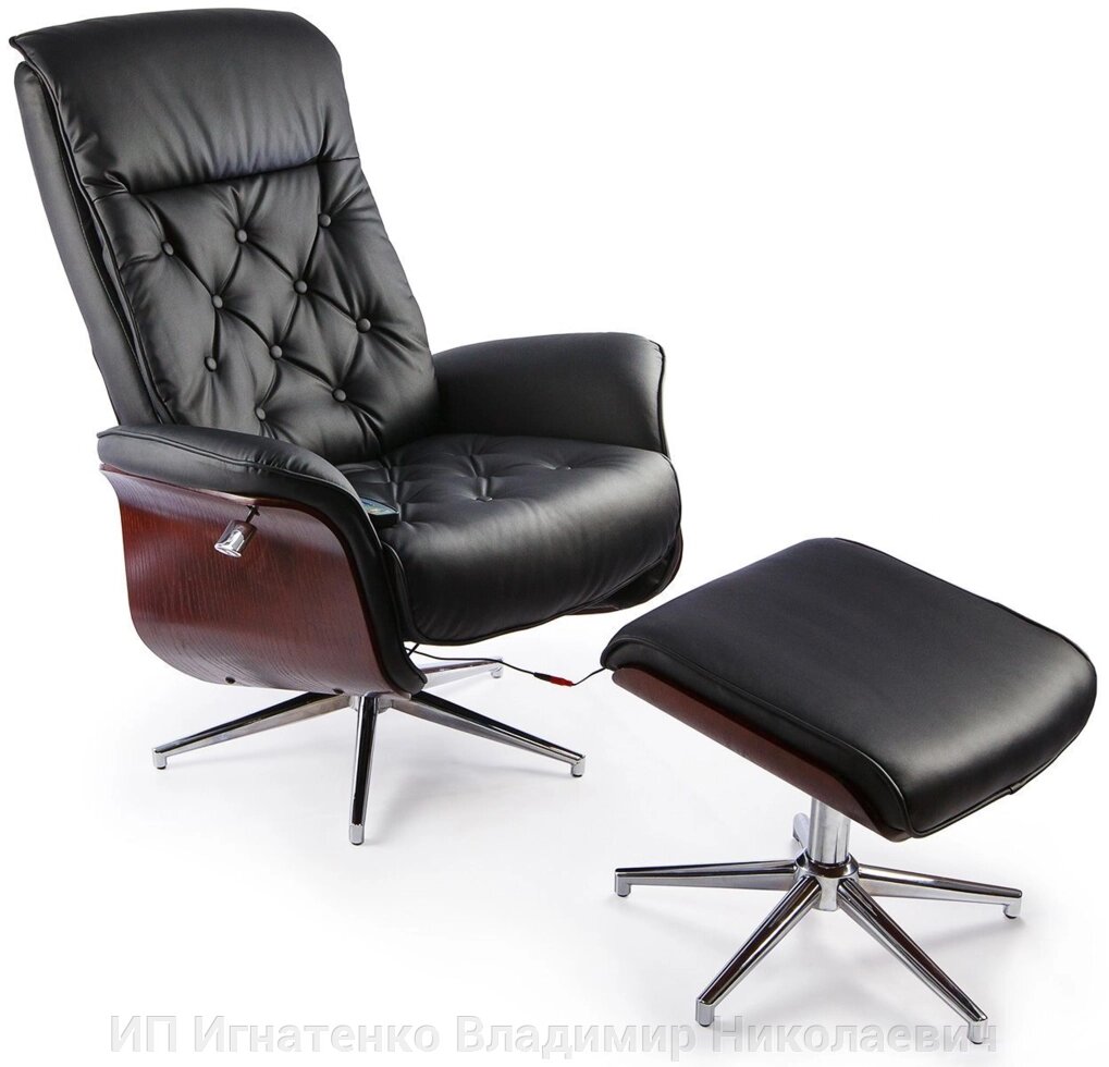 TV-кресло Calviano 95 с пуфом (черное, массаж) от компании ИП Игнатенко Владимир Николаевич - фото 1