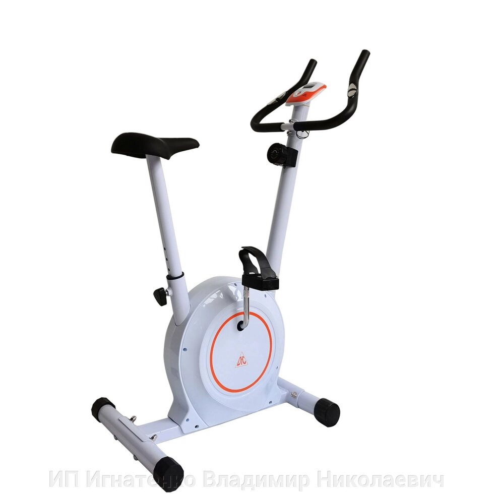 Велотренажер DFC B504BWO магнитный (белый корпус, оранжевая полоса) от компании ИП Игнатенко Владимир Николаевич - фото 1