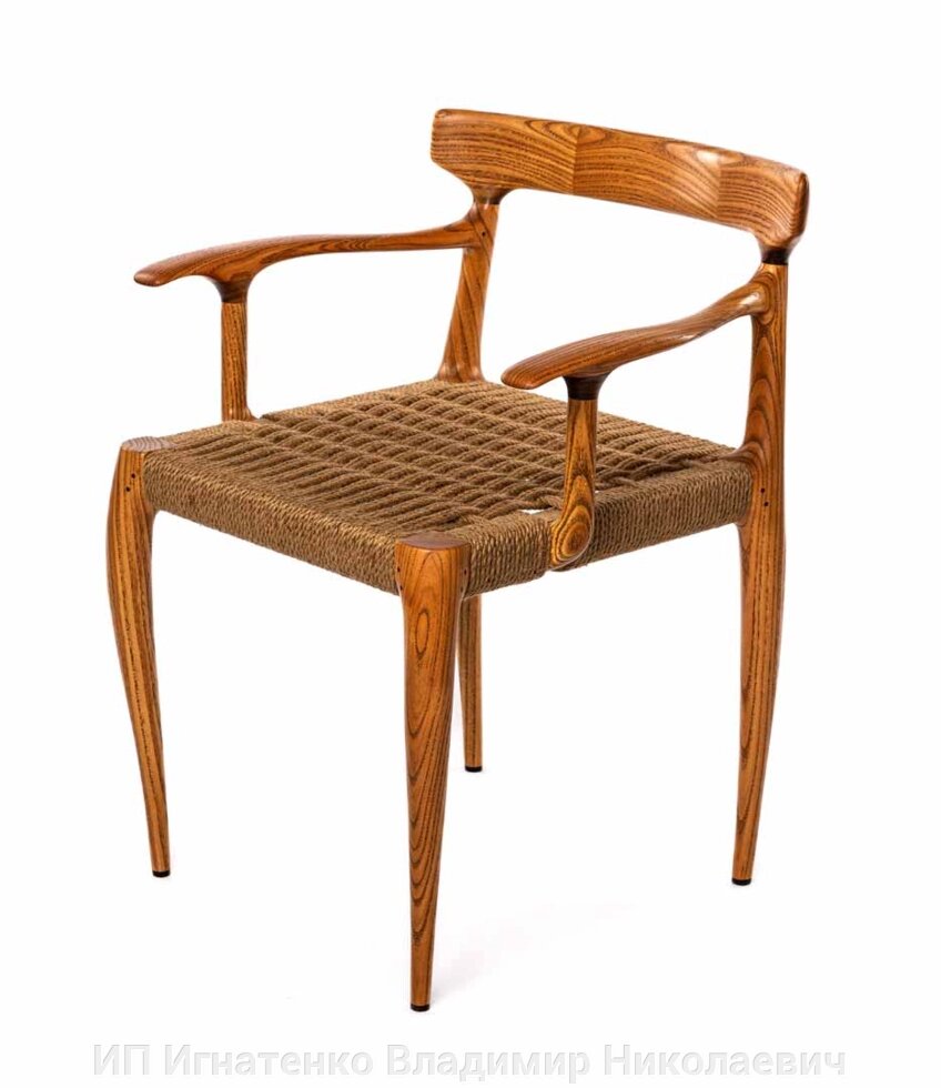 Weekend Дизайнерское кресло ручной работы с плетёным сиденьем от компании ИП Игнатенко Владимир Николаевич - фото 1