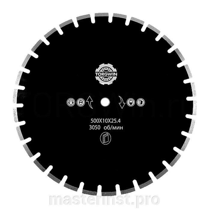 500*25,4*10мм алмазный диск  асфальт TORGWIN T133305 от компании "Мастер Инструмент" магазин - фото 1
