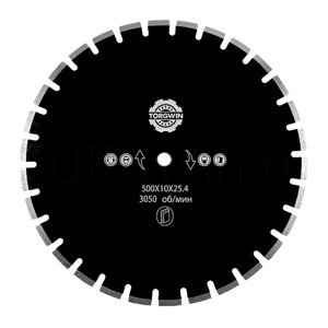 500*25,4*10мм алмазный диск асфальт TORGWIN T133305