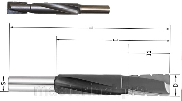 Фреза для врезки замков пазовая СПИРАЛ. D12 H25 TL-130 d12 2-12130 от компании "Мастер Инструмент" магазин - фото 1