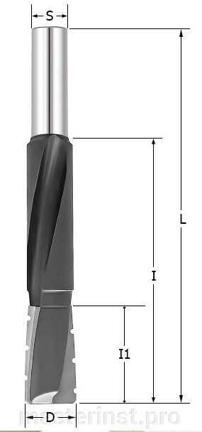Фреза для врезки замков пазовая СПИРАЛ. D16 H25 TL-130 d12 2-16130 от компании "Мастер Инструмент" магазин - фото 1