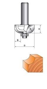 Фреза GLOBUS кромочная калевочная D25, h10, d8, R6 1018 R 6 от компании "Мастер Инструмент" магазин - фото 1