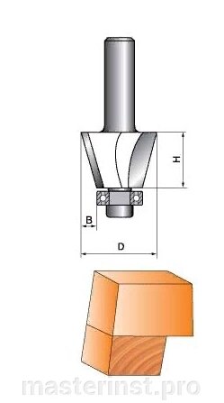 Фреза GLOBUS кромочная конусная D21, h23, d8, 11.25° 1024 D21 11.25o от компании "Мастер Инструмент" магазин - фото 1