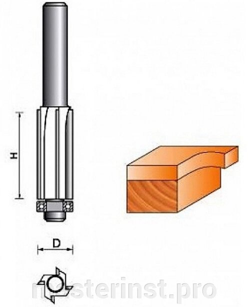 Фреза GLOBUS кромочная прямая D16, h50, d8, 4 зуба 1020 z4 16x50 от компании "Мастер Инструмент" магазин - фото 1