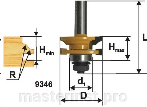 Фреза полустержневая D88.9, d32, R9.5, H27,8мм, шт9346под заказ №1628 от компании "Мастер Инструмент" магазин - фото 1