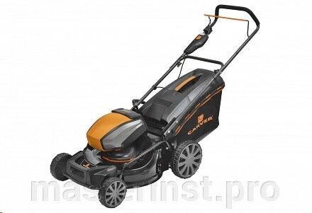 Газонокосилка аккумуляторная CARVER LMB-1846 (Li 80V/2 А*ч, Ш. 46см, колеса 7"/10", трав. 65л, мульч., от компании "Мастер Инструмент" магазин - фото 1