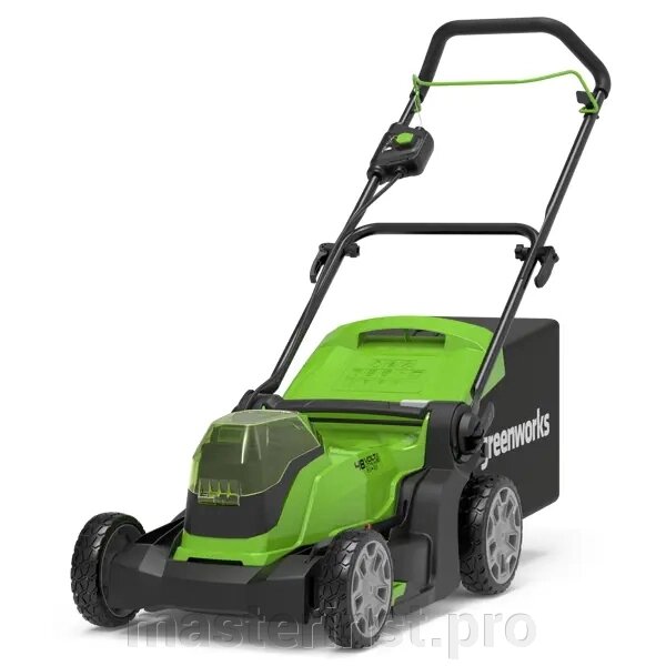 Газонокосилка аккумуляторная Greenworks G24X2LM41K2 2*24V, 41 см, высота 25-80мм с 2хАКБ 4Ач и ЗУ от компании "Мастер Инструмент" магазин - фото 1